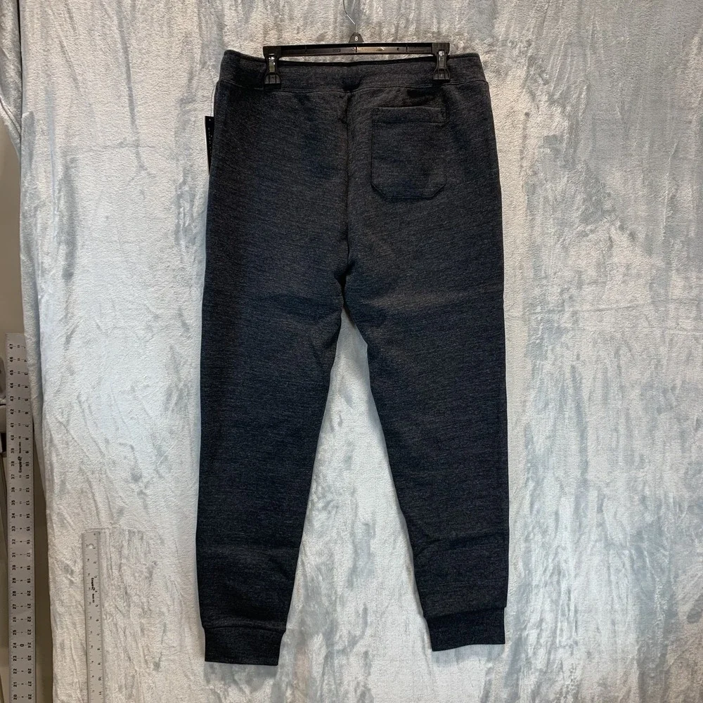 Polo Ralph Lauren Mens Double Knit Jogger Pants L Charcoal Gray Drawstring‎